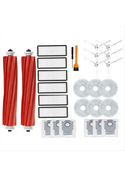 Roborock Qrevo için 28 PCS Maxv / Qrevo S / Qrevo Pro Vakum Aksesuarları Ana Yan Fırça Filtre Mop Pad Toz Torbaları Parçalar (Yurt Dışından)