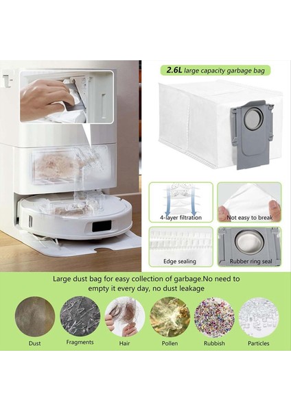 Roborock Qrevo için 28 PCS Maxv / Qrevo S / Qrevo Pro Vakum Aksesuarları Ana Yan Fırça Filtre Mop Pad Toz Torbaları Parçalar (Yurt Dışından) fiyatları