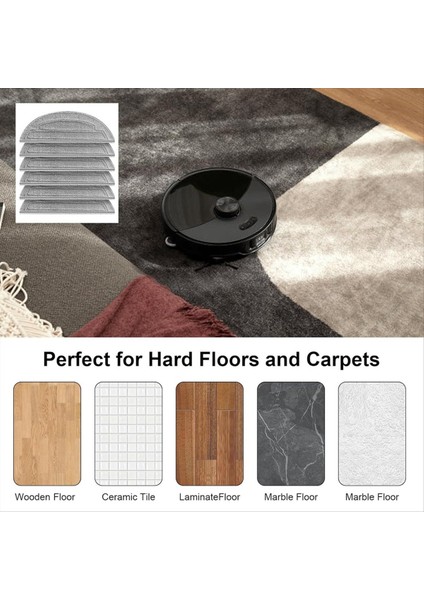 6pcs Moping Bezleri Roborock S8 MAXV Ultra / S8 Max Ultra Robot Vakum Süpürge Paspas Pedleri için Yedek Parçalar (Yurt Dışından) modelleri