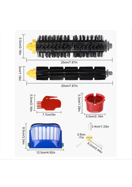 Irobot Roomba için Yedek Fırçalar 600 Serisi 605 606 610 615 616 620 621 625 630 Fırça Aksesuar Kiti Filtre (Yurt Dışından) modelleri