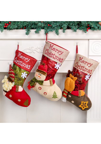Üç Boyutlu Noel Baba Çorap Noel (Yurt Dışından) fiyatları
