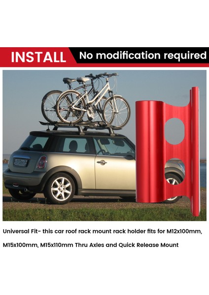 Bisiklet Araba Çatı Montaj Raf Tutucu Taşıma Montaj Rafı Hızlı Serbest Bırakma Aks Bisiklet Taşıyıcı Braket Tutucu Kırmızı (Yurt Dışından) indirimleri