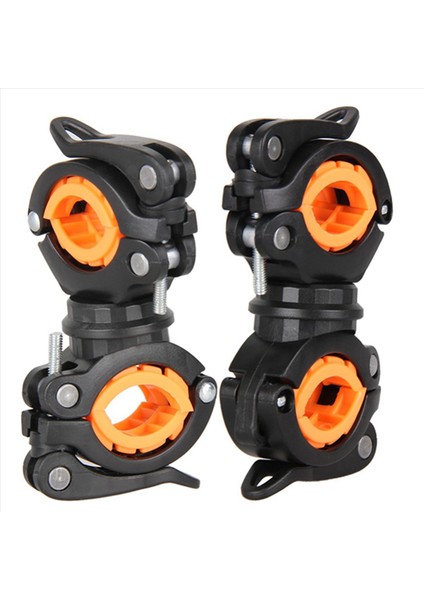 4x 360 Dereceli Dönme Bisiklet Bisikleti Işık Çift Tutucu LED Ön El Fenslight Lamba Gidon Tutucu Siyah + Turuncu (Yurt Dışından) fiyatları