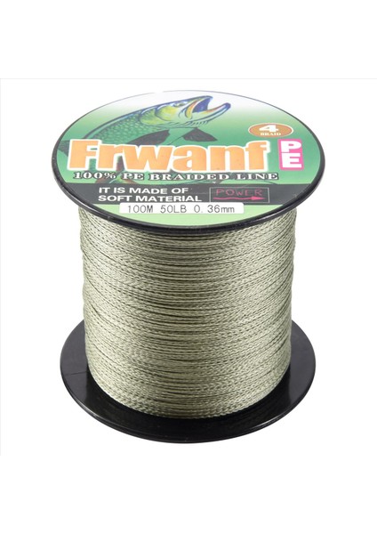 Frwanf Pe Örgülü Balıkçılık Hattı 4 Strand 100M Süper Balıkçı Sazan Hatları Için Süper Güçlü Çok Filement Ipliği 12LB 5 0 (Yurt Dışından)