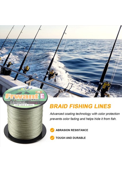 Frwanf Pe Örgülü Balıkçılık Hattı 4 Strand 100M Süper Balıkçı Sazan Hatları Için Süper Güçlü Çok Filement Ipliği 12LB 5 0 (Yurt Dışından) fırsatları