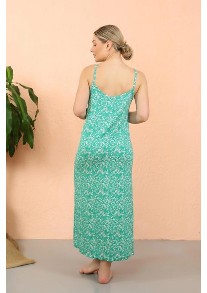 Kadın Ip Askılı Yırtmaçlı Uzun Yeşil Gecelik fırsatları