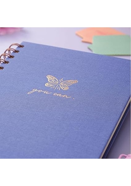 A5 Spiralli Sert Kapak Keten Kareli Tarihsiz Not Defteri Lila modelleri