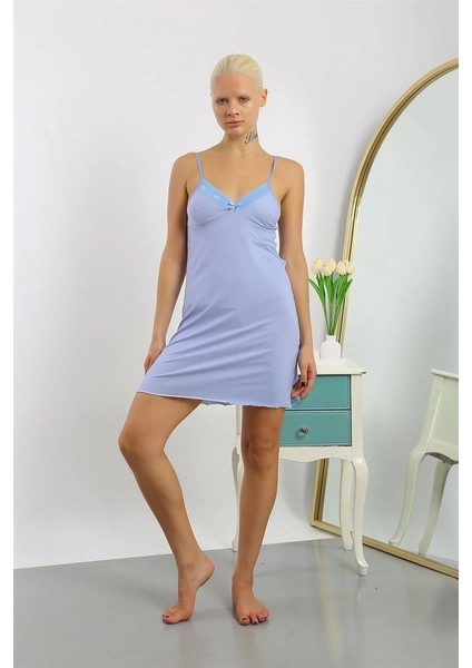 Kadın Penye Ip Askılı Gecelik