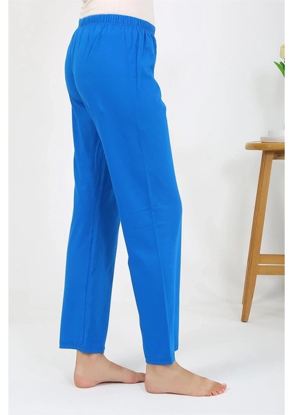 Kadın Penye Düz Tek Alt Pijama Mavi fırsatları