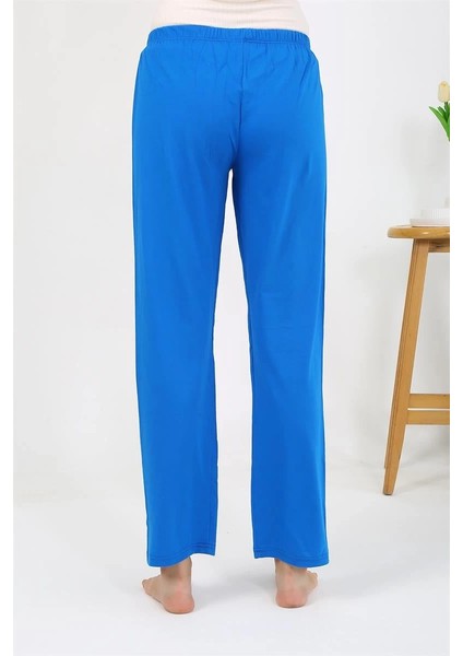 Kadın Penye Düz Tek Alt Pijama Mavi indirimleri