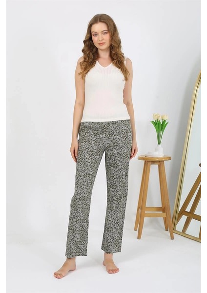 Kadın Penye Desenli Tek Alt Pijama Haki fiyatları