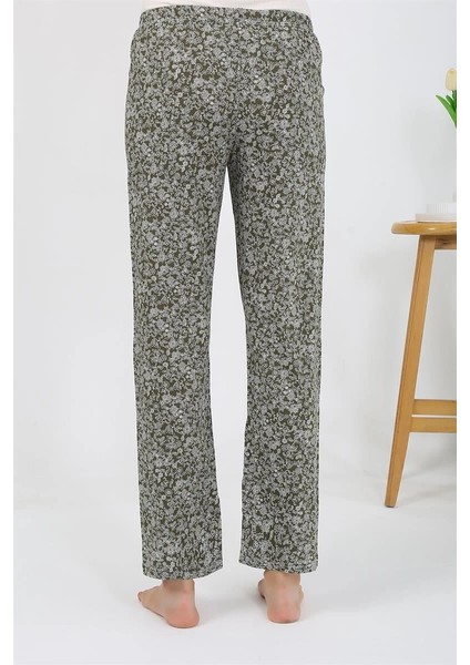 Kadın Penye Desenli Tek Alt Pijama Haki indirimleri