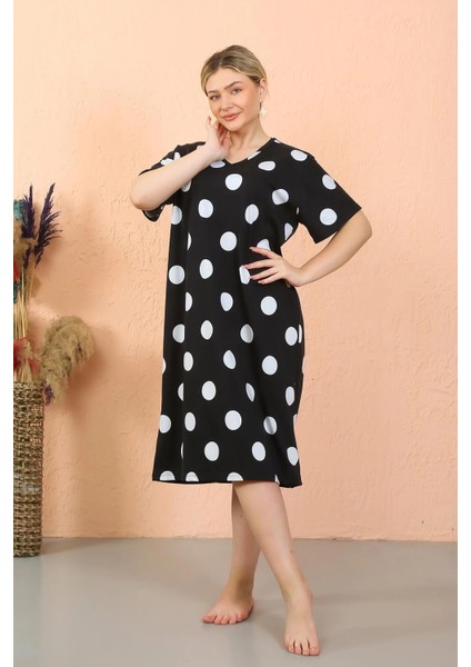 Kadın Kısa Kol Diz Altı Over Size Ev Elbisesi - Geceliği fiyatları