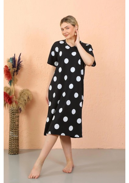 Kadın Kısa Kol Diz Altı Over Size Ev Elbisesi - Geceliği fırsatları