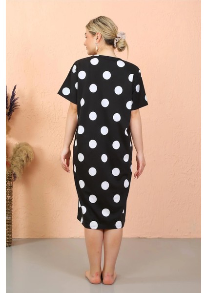 Kadın Kısa Kol Diz Altı Over Size Ev Elbisesi - Geceliği indirimleri