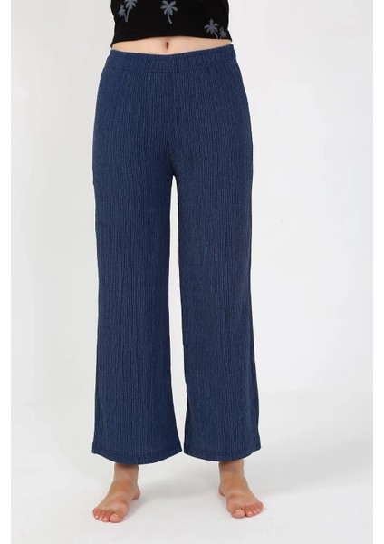 Kadın Kalın Askılı Body Bol Paça Pantolon 2`li Takım Siyah fırsatları