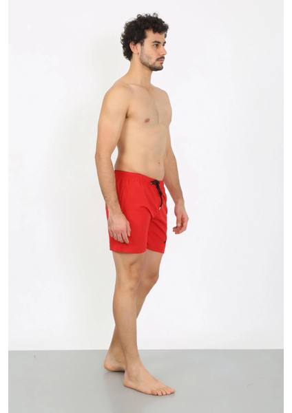 Erkek Fermuar Cepli Deniz Şortu Kırmızı modelleri