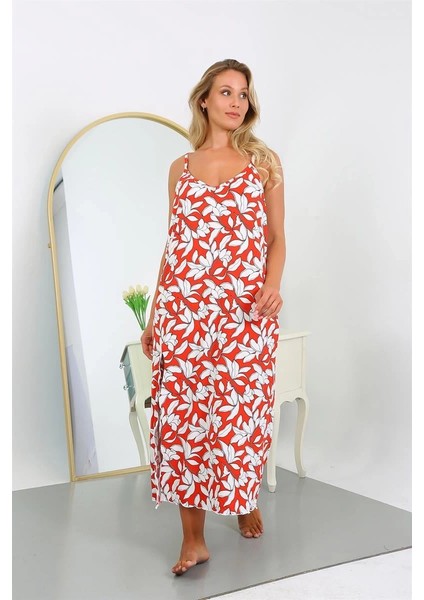 Kadın Büyük Beden Ip Askılı Pamuklu Uzun Gecelik fiyatları