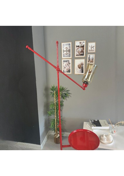 Windy Kırmızı Gövde Bal Rengi Cam Lambader Tepsili Makas Gövde Modern Oturma Odası fiyatları