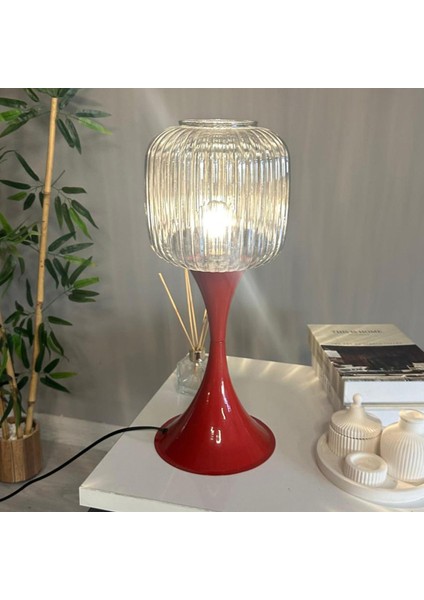 Soto Füme Cam Masa Lambası Dekoratif Abajur Çocuk Odası Başucu Lambası Okuma Lambası indirimleri