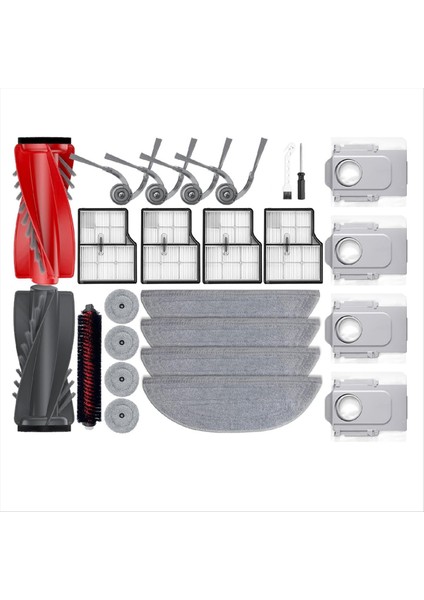 Roborock Saros Için 10/G30 Robot Vakum Süpürge Yedek Parçalar Ana Yan Fırça Toz Çanta Filtresi Mop Pad Aksesuarları (Yurt Dışından)