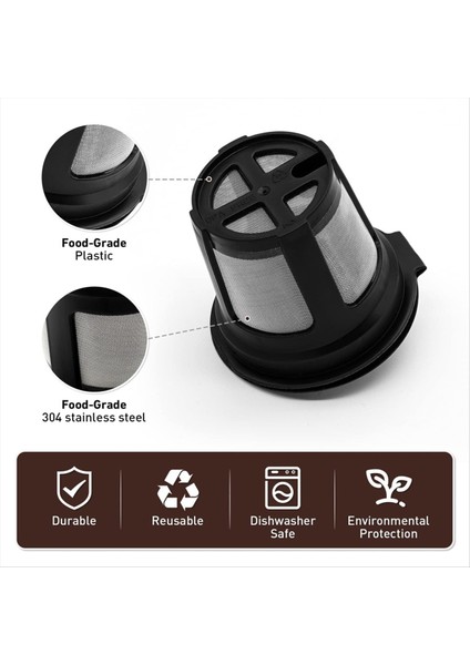 Ninja Dual Brew Için Kahve Filtresi Kahve Makinesi K Cup Ninja Dual Brew Için Yeniden Kullanılabilir Kahve Pods CFP301 CFP307 Kahve Makinesi (Yurt Dışından) modelleri