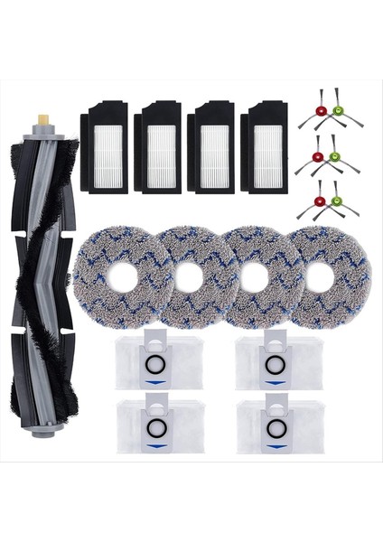 Ecovacs Deebot X1 Omnı Turbo T10 T20 Omnı T20 Vakum Süpürge Değiştirme Seti Ana Fırça Yan Fırçalar Paspas Pedleri (Yurt Dışından)