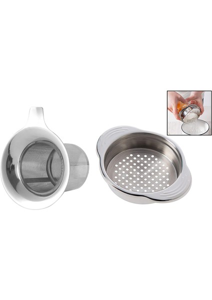 1 Pcs Ince Mesh Filtre Çay Infuser Ince Süzgeç ve 1 Pcs Gıda Süzülebilir Süzgeç Tuna Press Lid Yağı Çıkıştırıcı (Yurt Dışından)