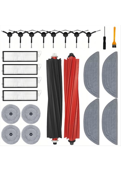 Roborock S8 Maxv Ultra Yedek Yan Fırça Filtresi Paspas Pedleri Silindir Fırçası Için Elektrikli Süpürge Yedek Seti (Yurt Dışından)