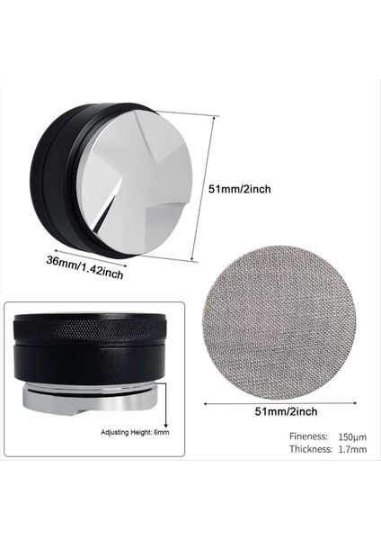 51MM Ayarlanabilir Derinlik-3 Açılı Espresso Kurcalama 51MM Portafilter 51MM Kahve Distribütörü Aracı 51MM Puck Ekran (Yurt Dışından) fırsatları