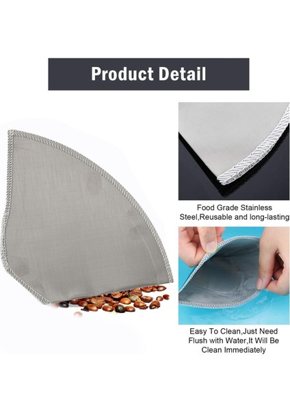 2x Yeniden Kullanılabilir Kahve Filtresi Paslanmaz Çelik Ince Örgü Kahve Filtresi Damla Konisi Kağıtsız Evrensel Kahve Filtresi (Yurt Dışından) indirimleri