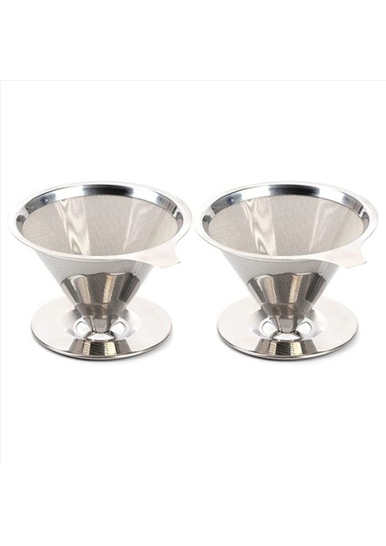 2x Kahve Damlası Üzerine Dökün Yeniden Kullanılabilir Damla Koni Kahve Filtresi Taşınabilir Kahve Makinesi Ev Ofis Kampına Dökülür (Yurt Dışından)