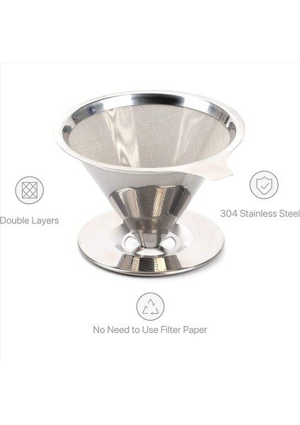 2x Kahve Damlası Üzerine Dökün Yeniden Kullanılabilir Damla Koni Kahve Filtresi Taşınabilir Kahve Makinesi Ev Ofis Kampına Dökülür (Yurt Dışından) fiyatları