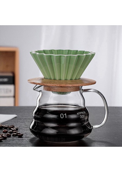 2x Kahve Filtresi Seramik Kahve Damma Seti V60 Dripper Çıkarılabilir Dripper Stand Kahve Hunisi Yeşil (Yurt Dışından) modelleri