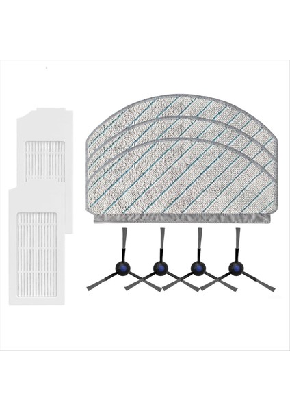 Ecovacs Deebot N20 / N20 Plus / N20 Pro Plus Yedek Parçalar Aksesuarları Hepa Filtreleri Yan Fırça Paspas Bezi (Yurt Dışından)