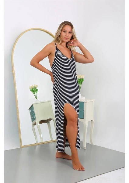 Kadın Büyük Beden Ip Askılı Pamuklu Uzun Gecelik fırsatları