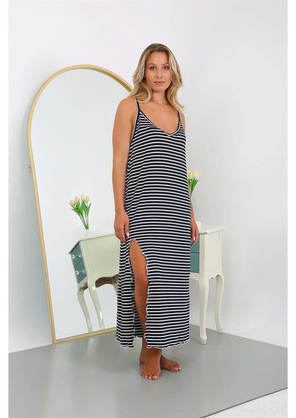 Kadın Büyük Beden Ip Askılı Pamuklu Uzun Gecelik indirimleri