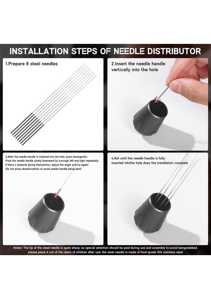 Barista Metal Alüminyum Alaşım Sapı Için Espresso Karıştırıcı Dağılım Aracı 8 x 0 35MM Gri (Yurt Dışından) fırsatları