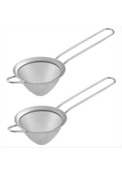 2pcs Paslanmaz Çelik Çay Süzgeç Kokteyller Için Küçük Konik Koni Mesh Süzgeç Kahve Suyu Çayı Gümüş (Yurt Dışından)