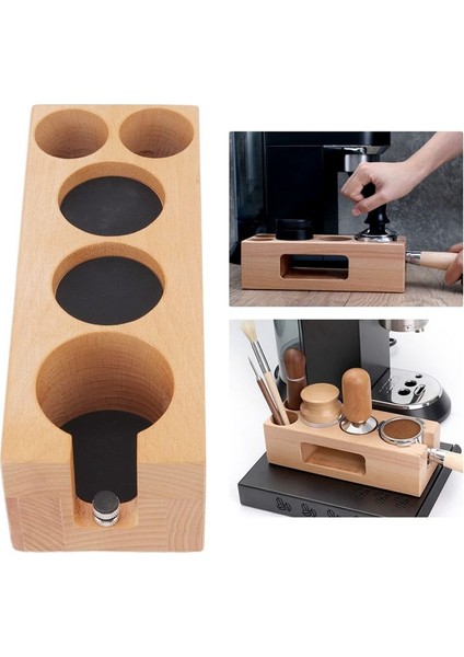 Espresso Kurcalama Tutucu Istasyonu 5 Delikli Olmayan Ahşap Espresso Kurcalama Mat Stander Kurcalama Istasyonu Ahşap Taban ile Ahşap Taban (Yurt Dışından) fiyatları
