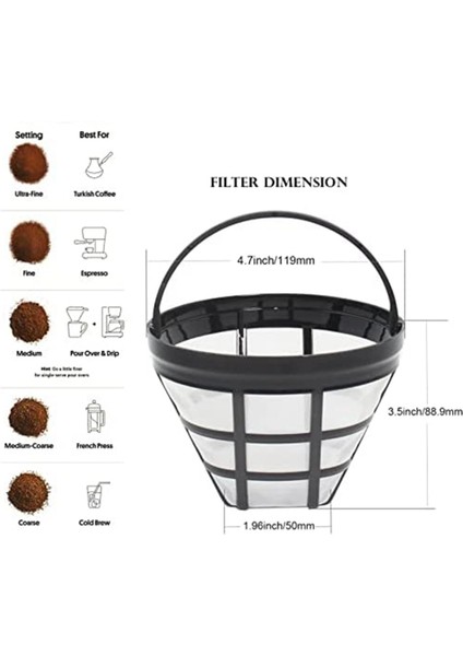 4 Pack No 4 Cuisinart Ninja Filtreleri Için Yeniden Kullanılabilir Kahve Makinesi Sepet Filtresi Çoğu 8-12 Sub Sepet Damla Kahve Makinesi (Yurt Dışından) fiyatları