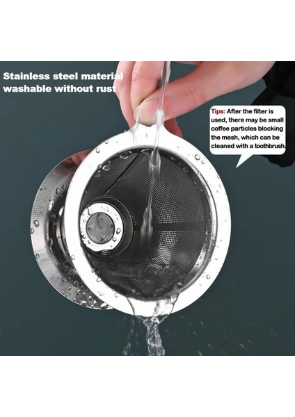 Paslanmaz Kahve Filtresi Yeniden Kullanılabilir Çift Katmanlı Filtreler Huni Kahve Dripli Filtre Kupası Dayanıklı Kahve Aletleri 4-6 Subs (Yurt Dışından) modelleri