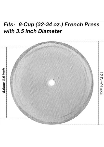 12X Fransız Pres Yedek Filtreleri Örgü Ekran Kahve Pres Filtreleri Metal Merkez Halkası (Yurt Dışından) fiyatları