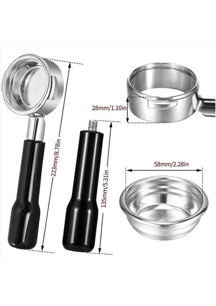 4pcs 58MM Dipsiz Portafilter 2 E61 Roket Faema Için Filtre Sepeti ile Ear Espresso Portafilter (Yurt Dışından) fırsatları