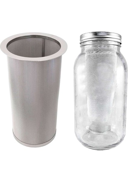 2x Kahve Filtesr Geniş Ağız Mason Kavanoz Paslanmaz Çelik Ultra Ince Çay Meyve Infuser Buz Kahve Makinesi (Yurt Dışından)