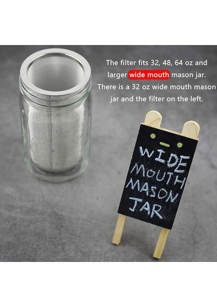 2x Kahve Filtesr Geniş Ağız Mason Kavanoz Paslanmaz Çelik Ultra Ince Çay Meyve Infuser Buz Kahve Makinesi (Yurt Dışından) indirimleri