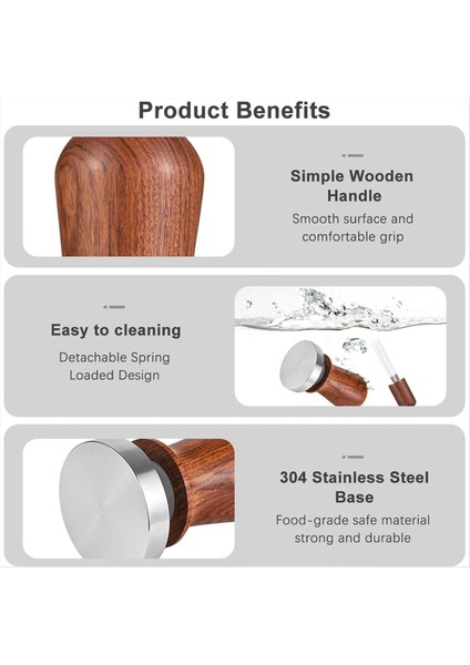 Espresso Makine Aksesuarları Için Ahşap Saplı Pres ve Wdt Aracı ile 51MM Espresso Kurcalama ve Karıştırıcı Seti (Yurt Dışından) fırsatları