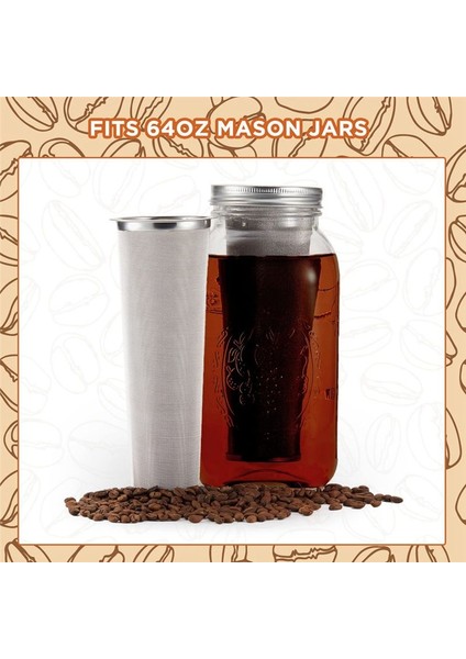 3 Adet Soğuk Demleme Kahve Filtresi Paslanmaz Çelik Filtre Kahve Çayı Infüzör Kahve Süzgeç Masonları Konserve Kavanoz Örgü Filtresi (Yurt Dışından) fırsatları