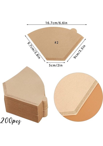 200PCS Kahve Filtresi Doğal Ağartılmamış Kahve Filtreleri Koni Kağıt Tek Kullanımlık Kahve Filtreleri Dökmek ve Damlamak Için (Yurt Dışından) indirimleri