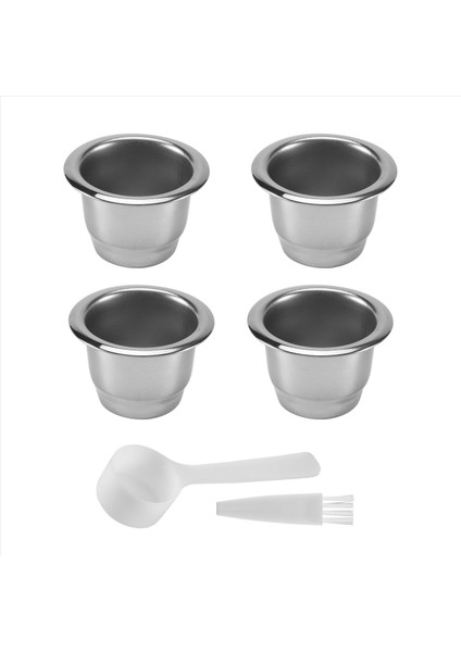 Nespresso Için 4pcs Paslanmaz Çelik Doldurulabilir Kahve Kapsülü Kahve Filtresi Yeniden Kullanılabilir Kahve Pod Yeniden Kullanılabilir Kafe Makinesi Dıy (Yurt Dışından)